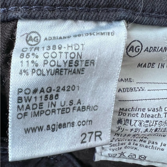AG Adriano Goldschmied The Legging Ankle Skinny Ankle Jeans Size 27 Black Blue - Picture 7 of 11